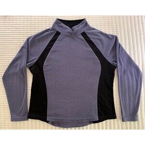 Vintage Y2K Women’s LL Bean Waffle Fleece Athletic Hiking Top Lavender Sz L